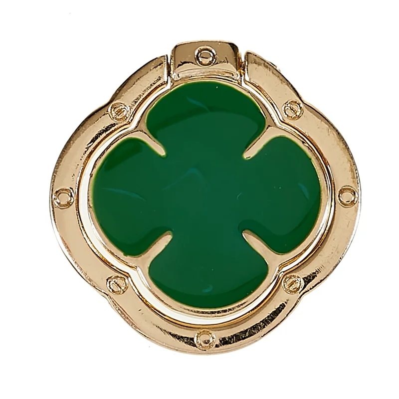 Clover Phone Ring Finger Kickstand Back Stand Holder Bracket Metal Grip Hook  for Smartphone - Green