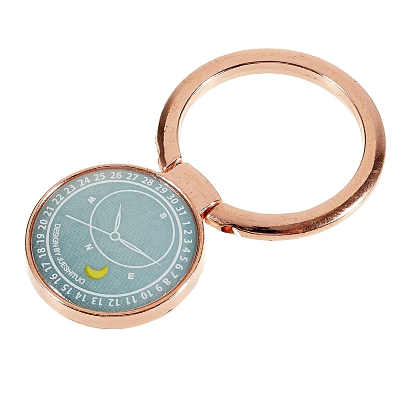Compass Design Cell Phone Ring Holder Finger Stand Kickstand Metal Grip Holder - Cyan