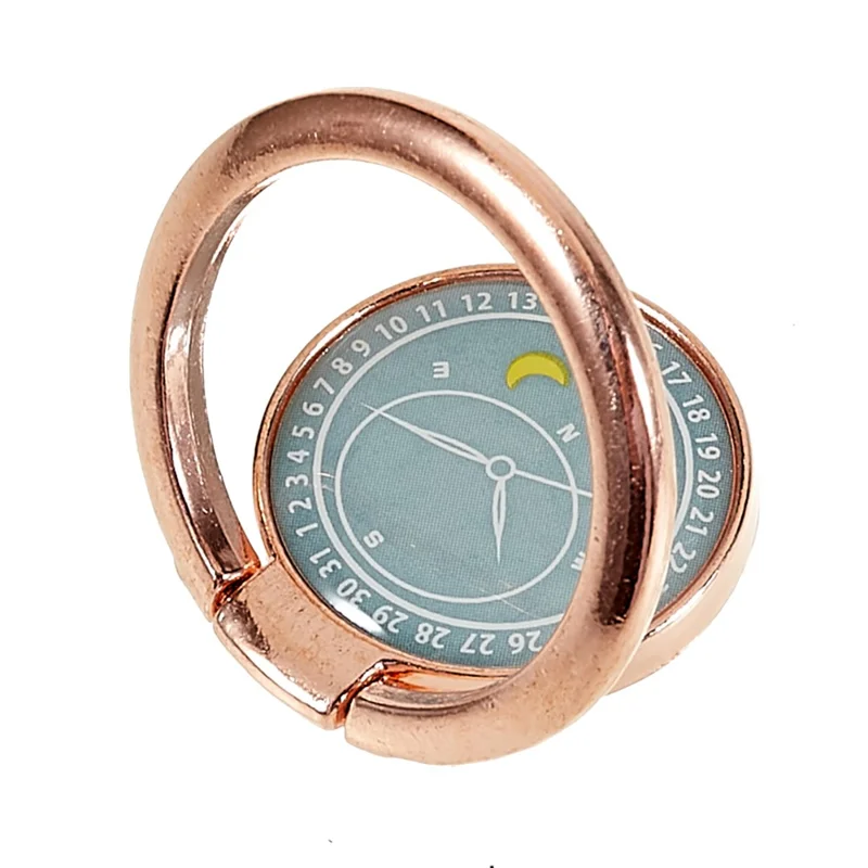 Compass Design Cell Phone Ring Holder Finger Stand Kickstand Metal Grip Holder - Cyan