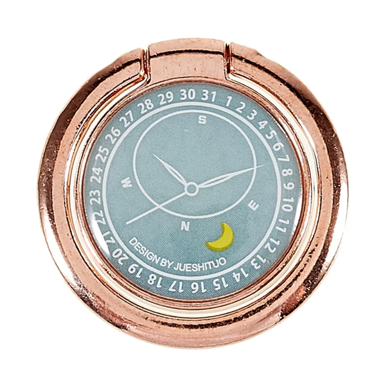 Compass Design Cell Phone Ring Holder Finger Stand Kickstand Metal Grip Holder - Cyan