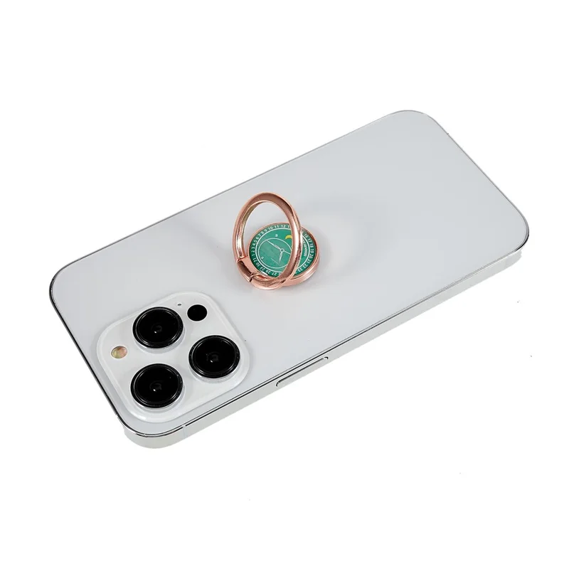 Compass Design Cell Phone Ring Holder Finger Stand Kickstand Metal Grip Holder - Dark Green