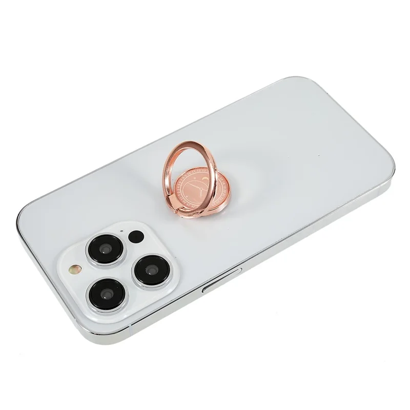 Compass Design Cell Phone Ring Holder Finger Stand Kickstand Metal Grip Holder - Pink