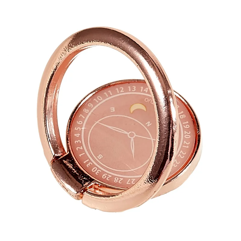Compass Design Cell Phone Ring Holder Finger Stand Kickstand Metal Grip Holder - Pink