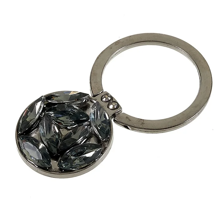Cell Phone Ring Holder Rhinestone Phone Kickstand Grip Rotation Universal Multi Angle Metal Phone Back Grip - Black