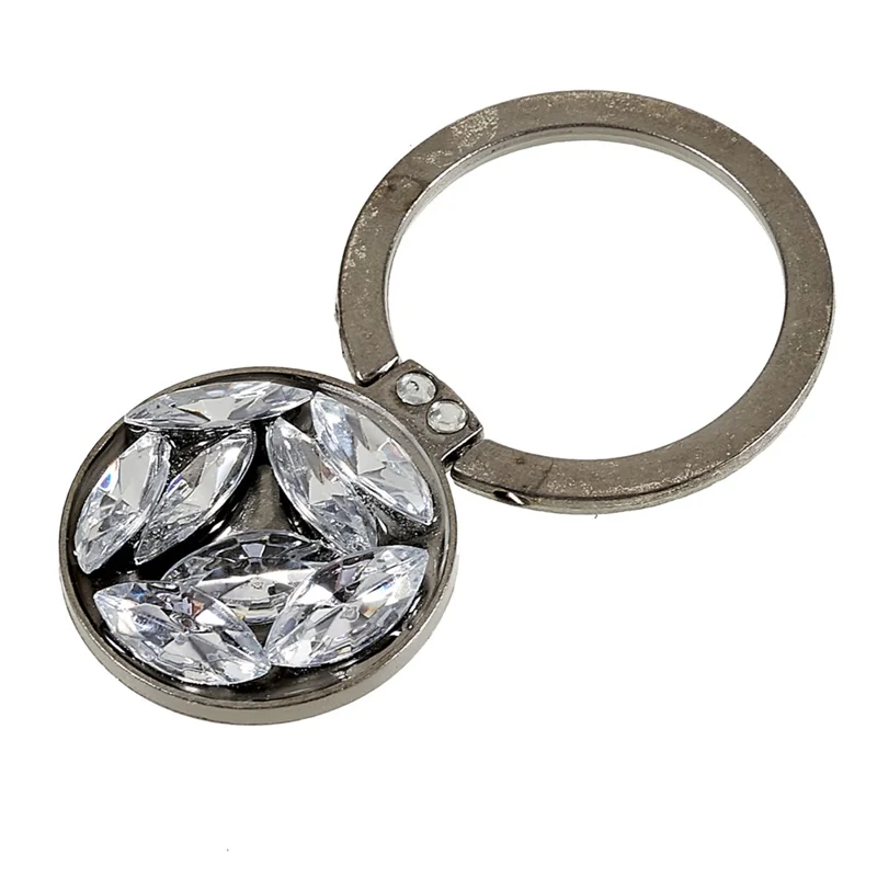 Cell Phone Ring Holder Rhinestone Phone Kickstand Grip Rotation Universal Multi Angle Metal Phone Back Grip - Silver