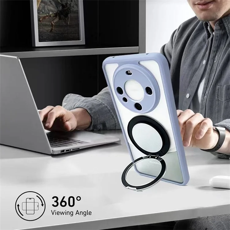 360-Degree Rotating Magnetic Kickstand for Cellphone Aluminum Alloy+PC+Magnet Phone Back Ring Holder