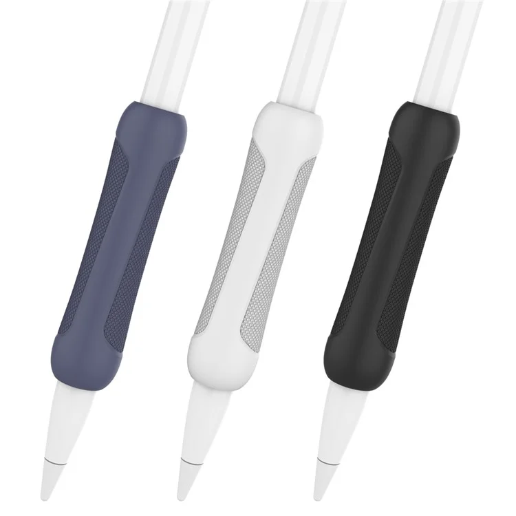 3Pcs Silicone Sleeve for Apple Pencil (1st Generation) / (2nd Generation) Stylus Pencil Cover Grip Holder - Black+Blue+White