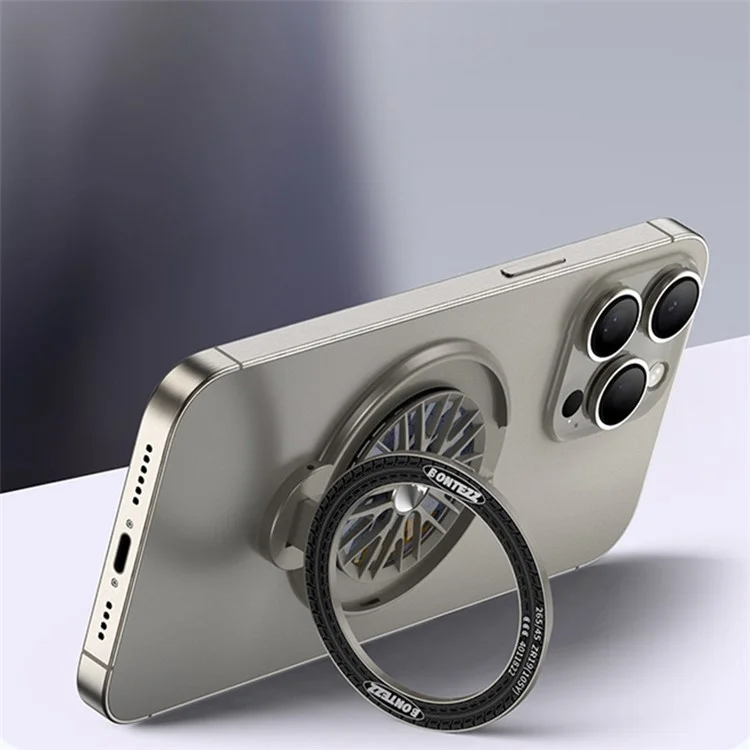 BONTEZZ Magnetic Phone Ring Holder 360 Degrees Rotation Gyroscope Phone Kickstand - Titanium