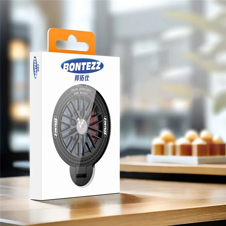 BONTEZZ Porte-anneau magnétique pour téléphone, rotation à 360 degrés, support gyroscopique - Noir graphite
