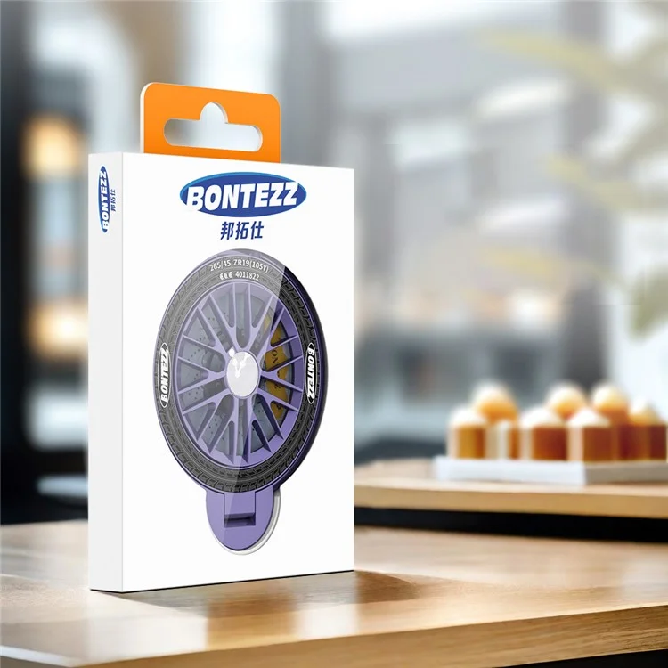 BONTEZZ Magnetic Phone Ring Holder 360 Degrees Rotation Gyroscope Phone Kickstand - Dark Purple