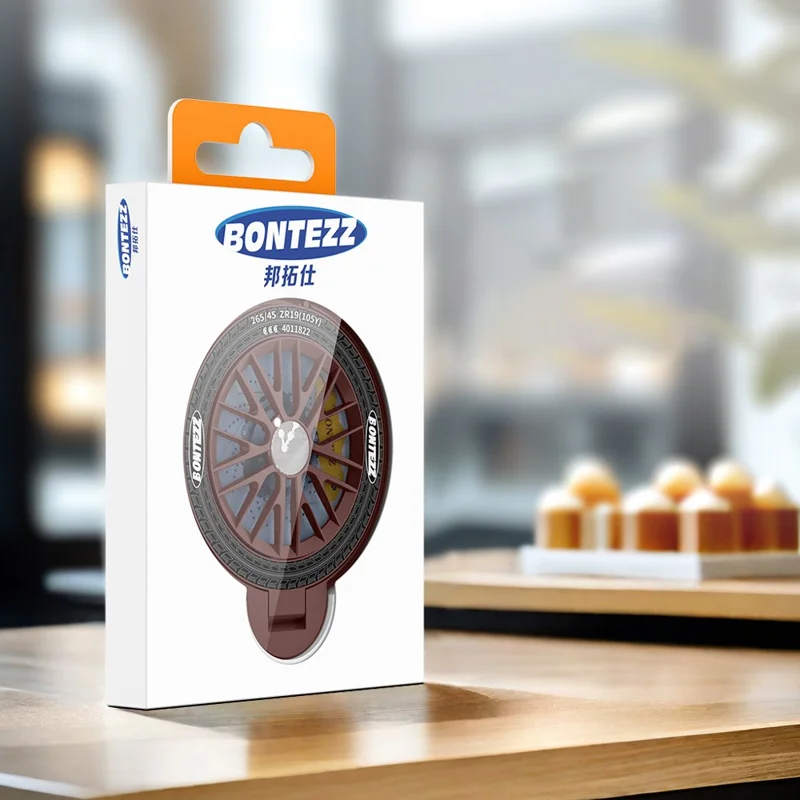 BONTEZZ Magnetic Phone Ring Holder 360 Degrees Rotation Gyroscope Phone Kickstand - Dark Red