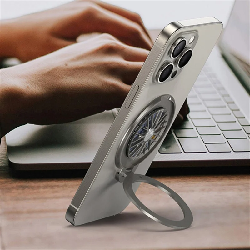 BONTEZZ Magnetic Phone Ring Holder 360 Degrees Rotation Gyroscope Phone Kickstand - Dark Red