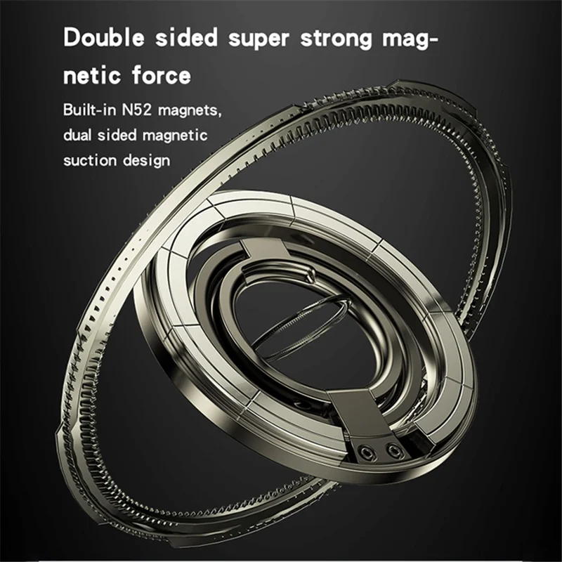 YESIDO C206 Double Ring Zinc Alloy Magnetic Folding Ring Kickstand für Mobiltelefon