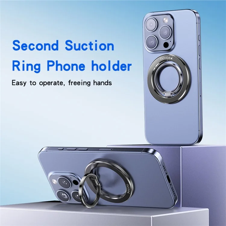 YESIDO C205 Phone Back Double-sided Magnetic Ring Holder Zinc Alloy Kickstand