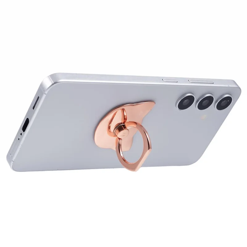 Telefonringlehnhalter in Katzenform Adhäsiver Metalltelefon-Stativ - Roségold 