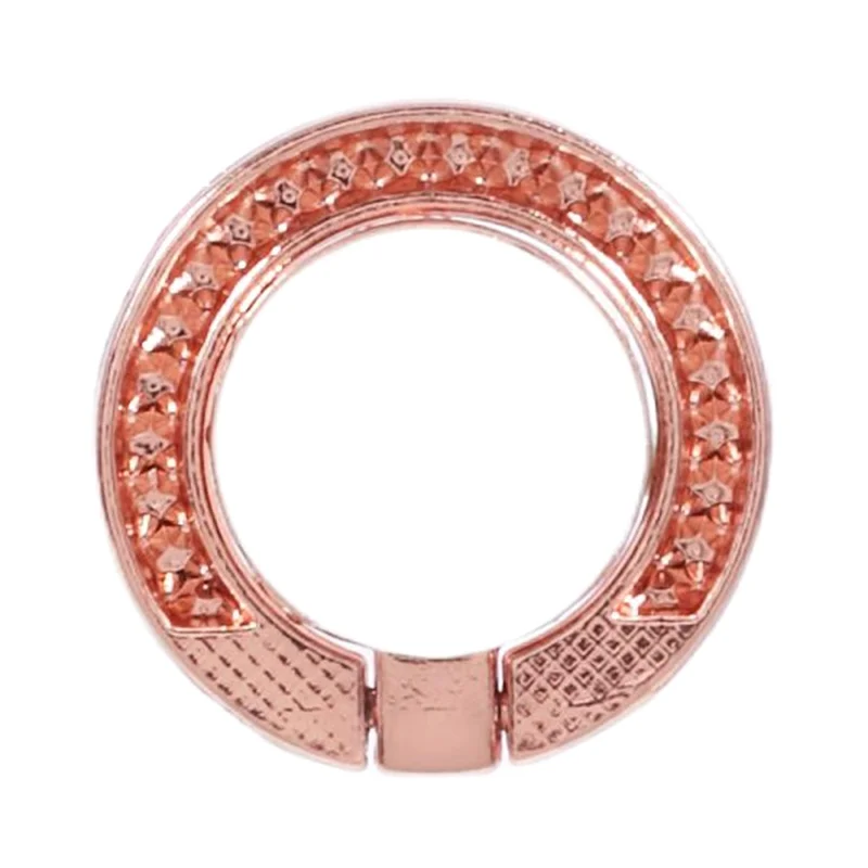 Round Phone Kickstand Adhesive Metal Phone Ring Holder Grip Flower Decoration - Sapphire