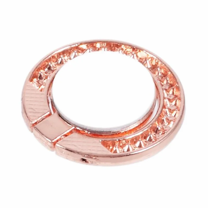 Round Phone Kickstand Adhesive Metal Phone Ring Holder Grip Flower Decoration - Sapphire