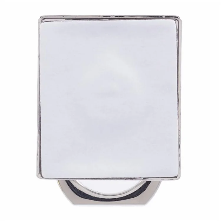 Metal Square Mobile Phone Adhesive Bracket Cellphone Kickstand Holder - Silver