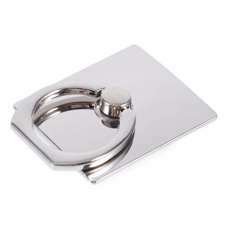 Metal Square Mobile Phone Adhesive Bracket Cellphone Kickstand Holder - Silver