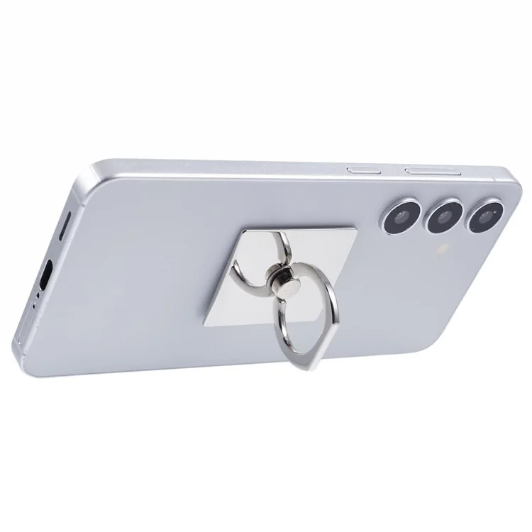 Metal Square Mobile Phone Adhesive Bracket Cellphone Kickstand Holder - Silver