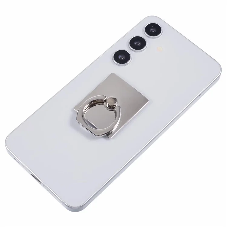 Metal Square Mobile Phone Adhesive Bracket Cellphone Kickstand Holder - Silver