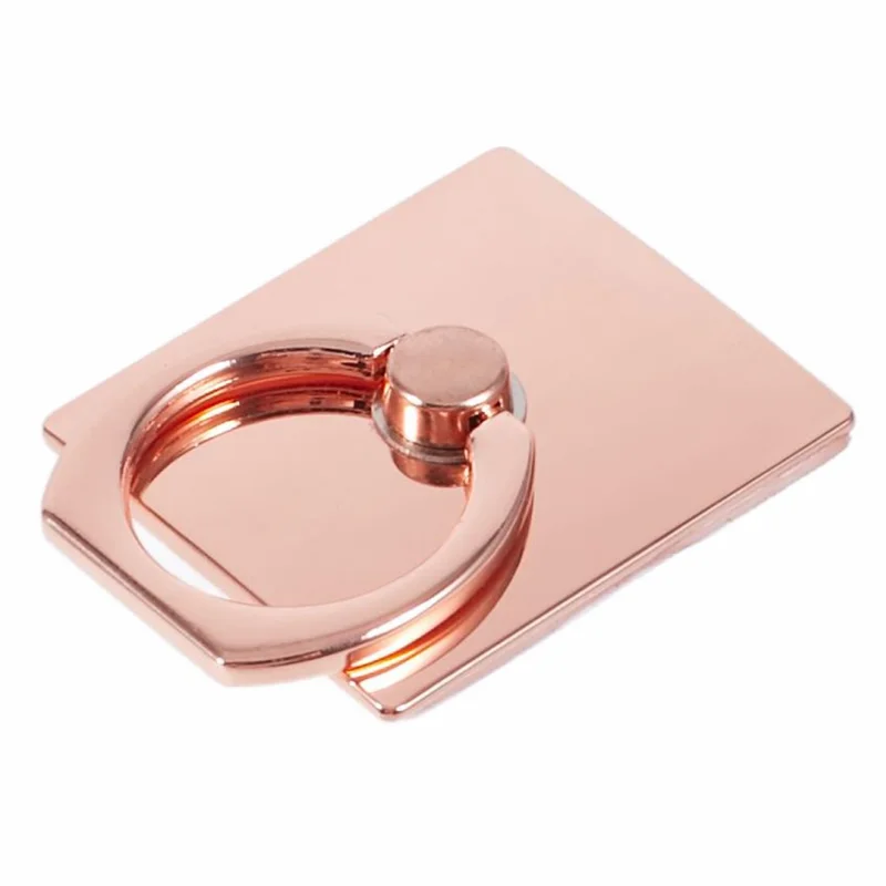 Metal Square Mobile Phone Adhesive Bracket Cellphone Kickstand Holder - Rose Gold