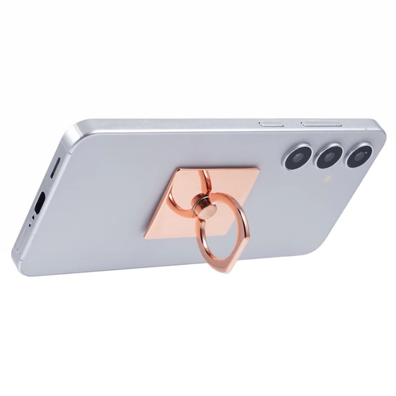 Metal Square Mobile Phone Adhesive Bracket Cellphone Kickstand Holder - Rose Gold