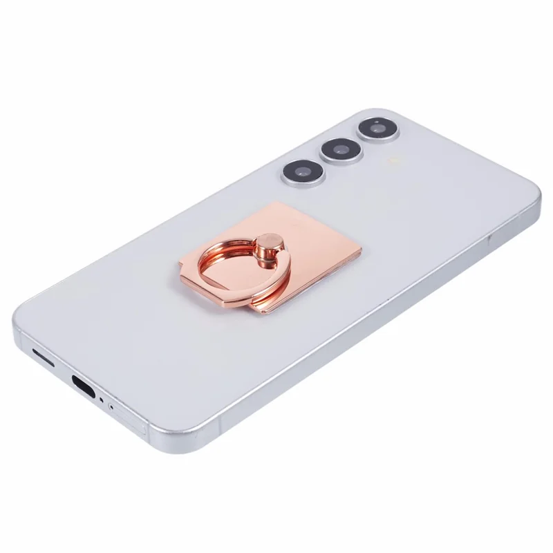 Metal Square Mobile Phone Adhesive Bracket Cellphone Kickstand Holder - Rose Gold