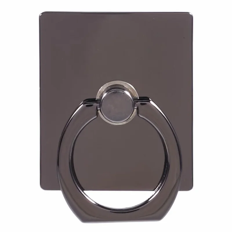 Metal Square Mobile Phone Adhesive Bracket Cellphone Kickstand Holder - Black