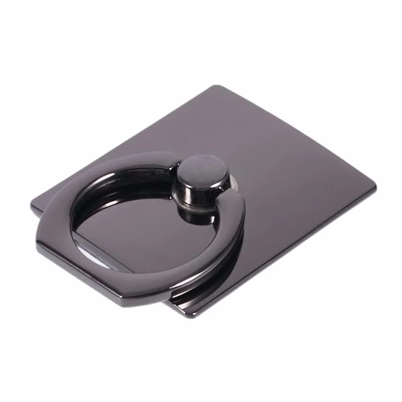 Metal Square Mobile Phone Adhesive Bracket Cellphone Kickstand Holder - Black