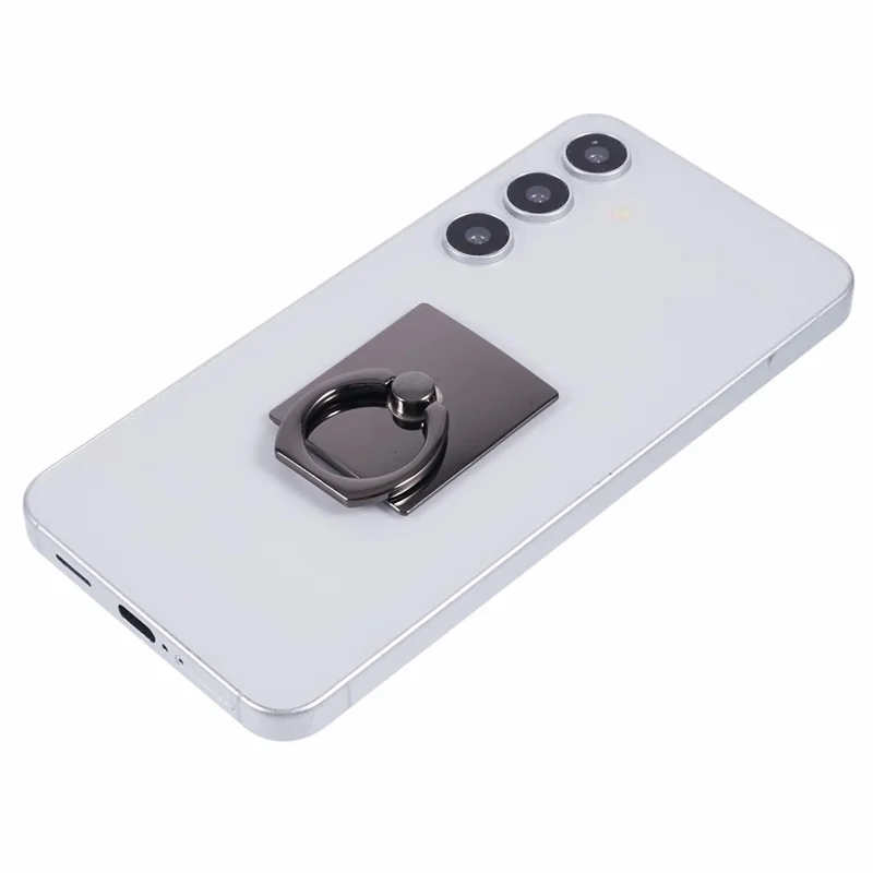 Metal Square Mobile Phone Adhesive Bracket Cellphone Kickstand Holder - Black