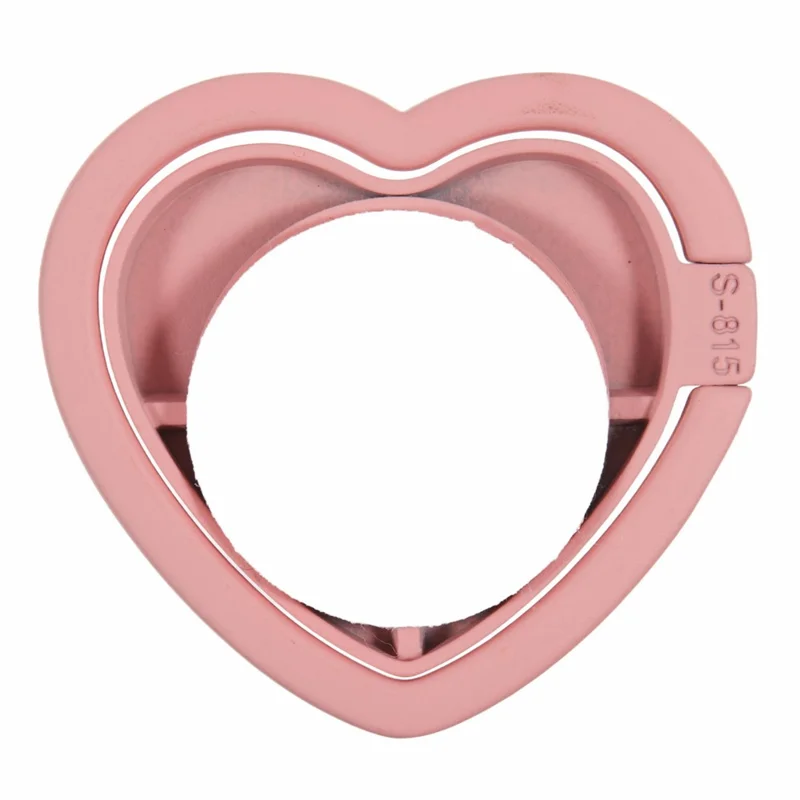 Cell Phone Ring Holder Kickstand Love Heart Shaped Metal Phone Grip - Pink