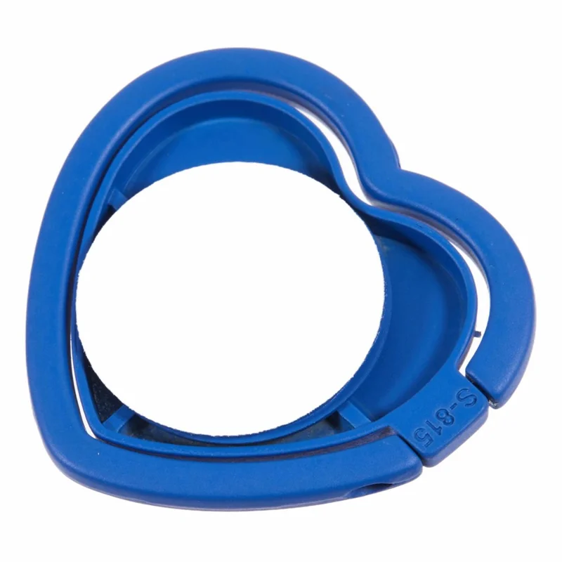 Cell Phone Ring Holder Kickstand Love Heart Shaped Metal Phone Grip - Blue