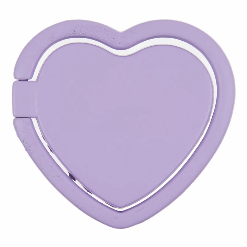 Suporte de Anel de Celular com Suporte Kickstand em Formato de Coração de Metal - Roxo