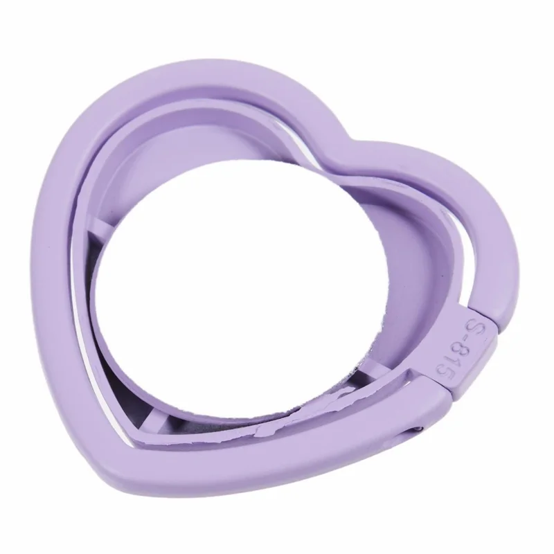 Suporte de Anel de Celular com Suporte Kickstand em Formato de Coração de Metal - Roxo