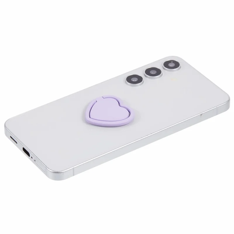 Suporte de Anel de Celular com Suporte Kickstand em Formato de Coração de Metal - Roxo