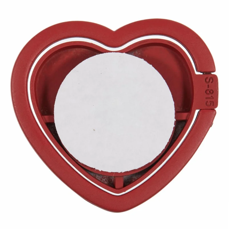 Suporte de Anel de Celular Kickstand Love Heart Shaped Metal Phone Grip - Vermelho