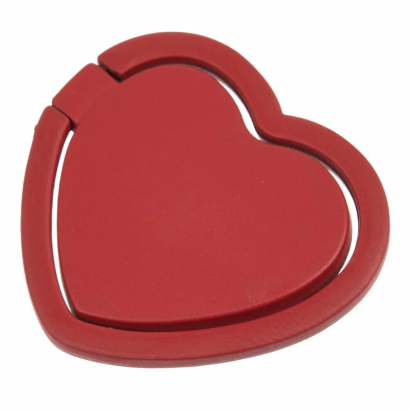 Suporte de Anel de Celular Kickstand Love Heart Shaped Metal Phone Grip - Vermelho
