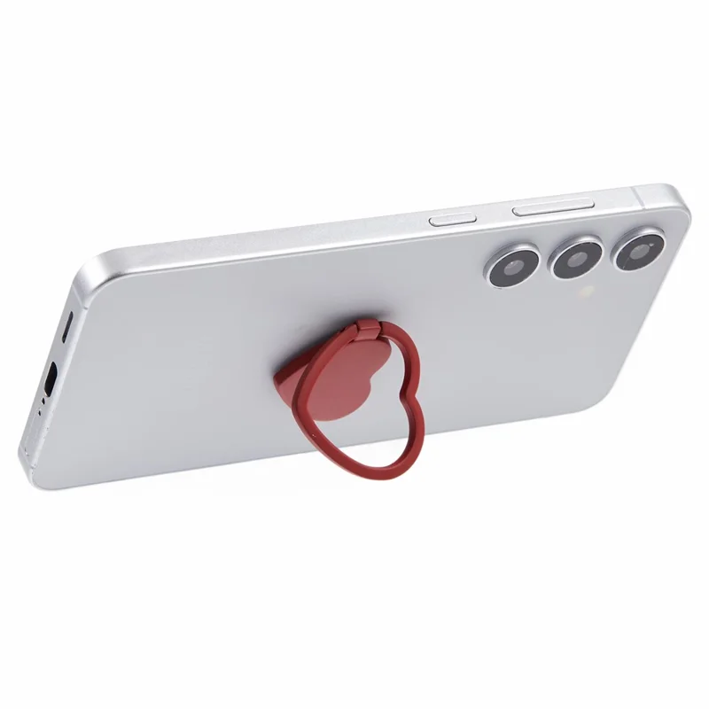 Suporte de Anel de Celular Kickstand Love Heart Shaped Metal Phone Grip - Vermelho