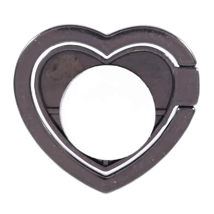 Heart Shaped Phone Kickstand Rhinestone Decor Metal Phone Finger Ring Grip - Red
