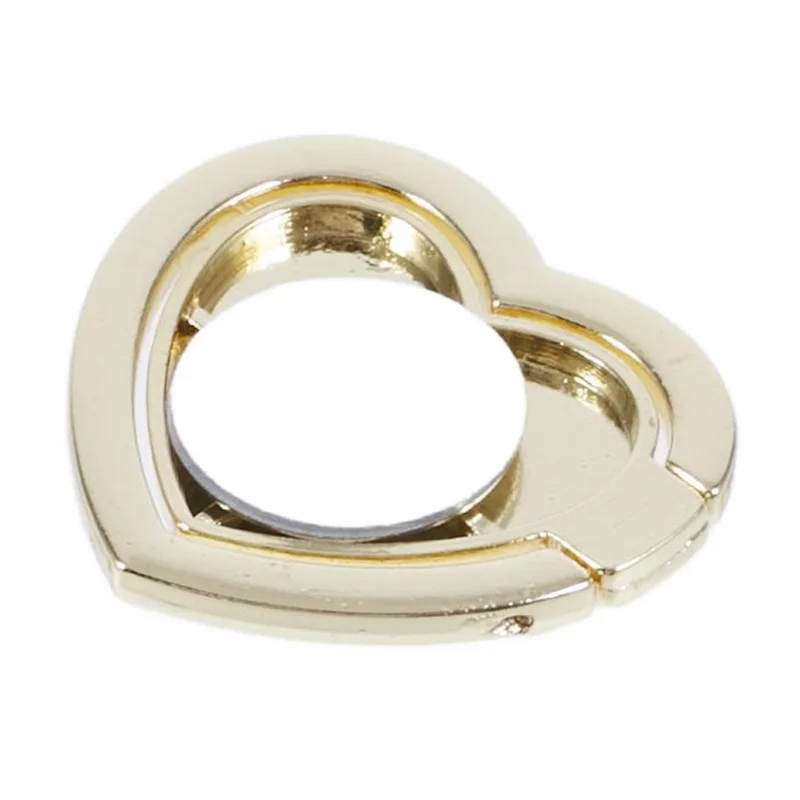 Heart Shaped Phone Kickstand Rhinestone Decor Metal Phone Finger Ring Grip - Yellow