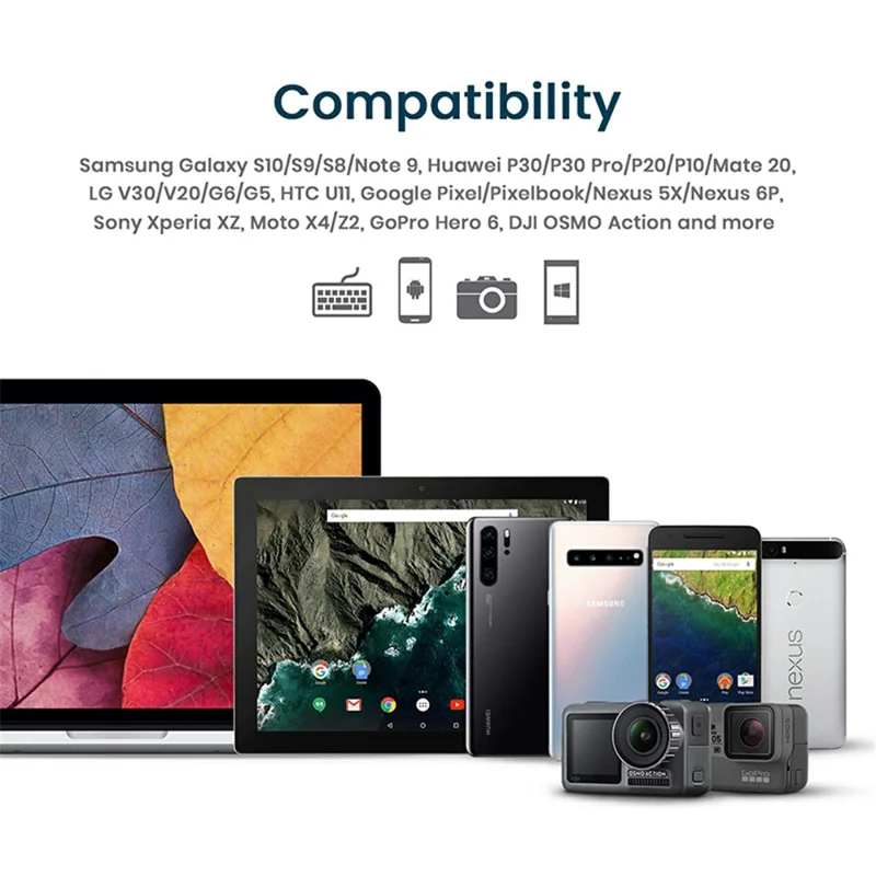 RAMPOW T01 Type-C to USB 3.0 Nylon Braided Data Sync Charging Cable, 1M - Black