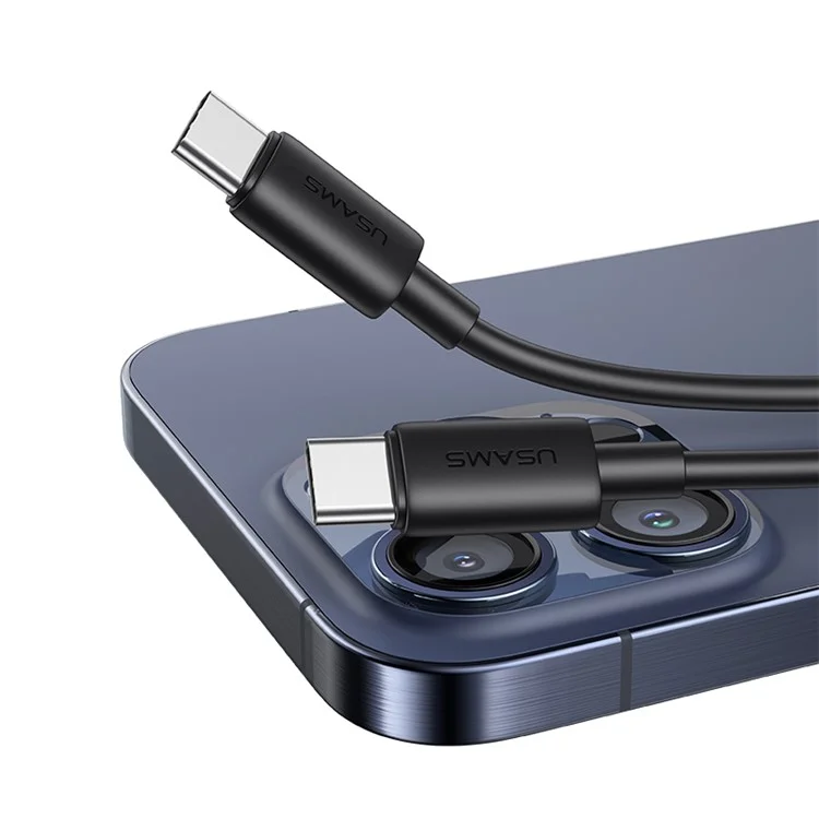 USAMS SJ711 YD Series Cavo di ricarica dati Type-C a Tуpe-C 60W Fast Charging - Nero
