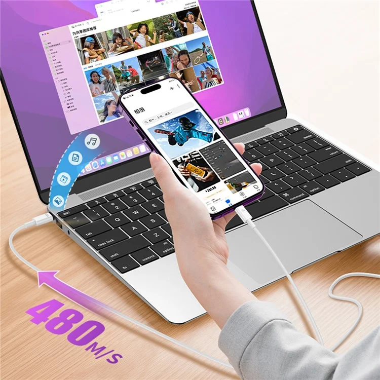 WEKOME WDC-176 Происхождение Серии Type-C к Type-C + IP Кабель для быстрой зарядки 100 Вт 