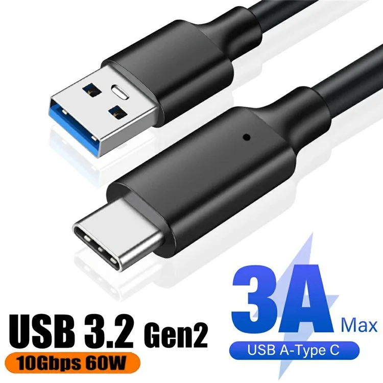 Câble de données USB 3.2 vers Type-C de 5m 60W 3A pour téléphone, tablette et ordinateur portable, chargement rapide