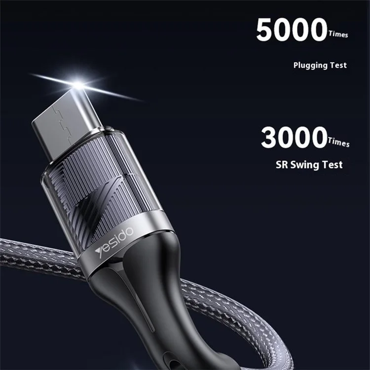 YESIDO CA166 1.2m Type-C to Type-C Data Cable PD2.0 240W Phone Laptop Fast Charging Cord