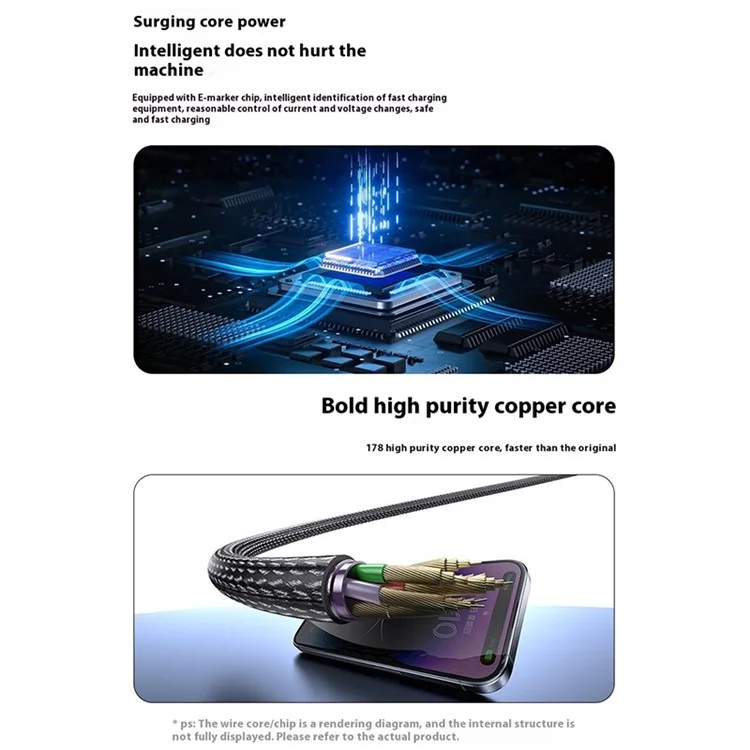YESIDO CA166 1.2m Type-C to Type-C Data Cable PD2.0 240W Phone Laptop Fast Charging Cord