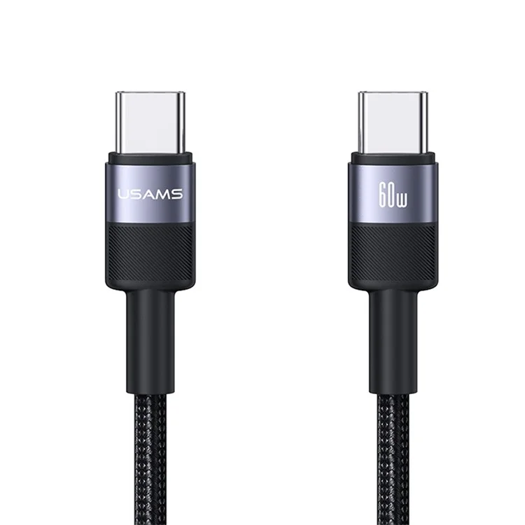 USAMS SJ724 SY Series Cavo Type-C a Type-C da 1,2 m 60W Ricarica Rapida Intrecciato in Nylon Cavo Dati - Tarnish