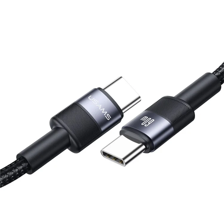 USAMS SJ724 SY Series Cavo Type-C a Type-C da 1,2 m 60W Ricarica Rapida Intrecciato in Nylon Cavo Dati - Tarnish