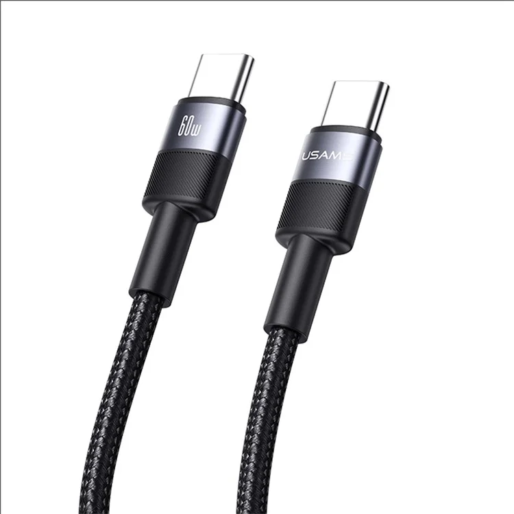 USAMS SJ724 SY Series Cavo Type-C a Type-C da 1,2 m 60W Ricarica Rapida Intrecciato in Nylon Cavo Dati - Tarnish